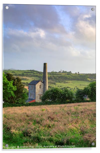 Late light at Wheal Rose Acrylic by Andrew Ray