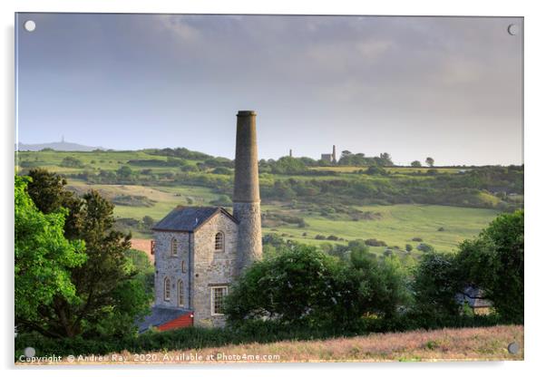Evening light at Wheal Rose Acrylic by Andrew Ray