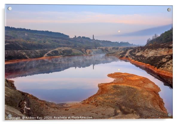 Super moon over the Wheal Maid Valley Acrylic by Andrew Ray