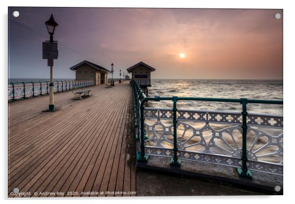Penarth Pier at sunrise Acrylic by Andrew Ray