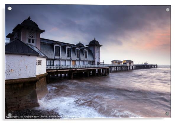 Winter sunrise at Penarth Pier Acrylic by Andrew Ray