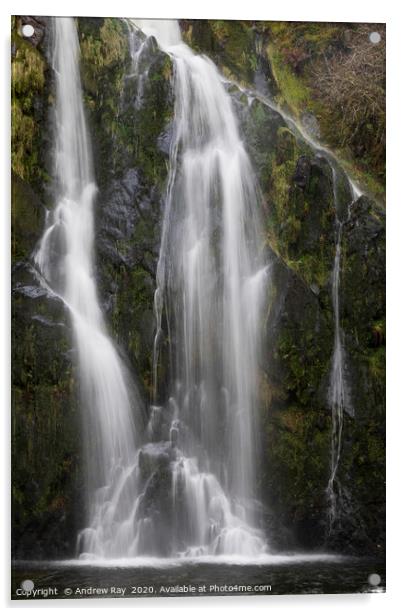 Ceunant Mawr Waterfall cascade Acrylic by Andrew Ray
