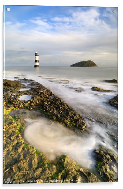 Water Swirl at Penmon Acrylic by Andrew Ray