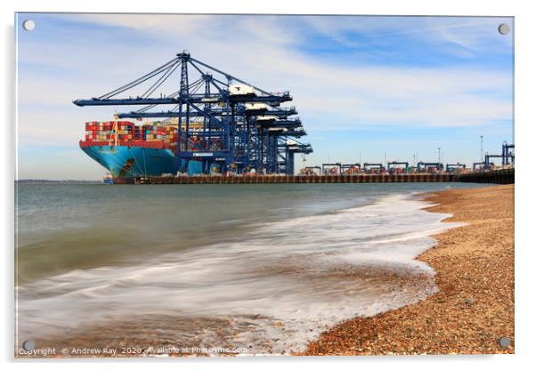 Landguard Point Beach (Felixstowe) Acrylic by Andrew Ray