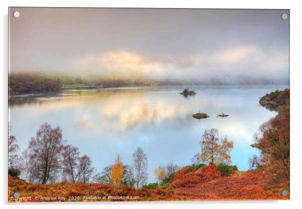 Autumnal reflections (Ullswater) Acrylic by Andrew Ray