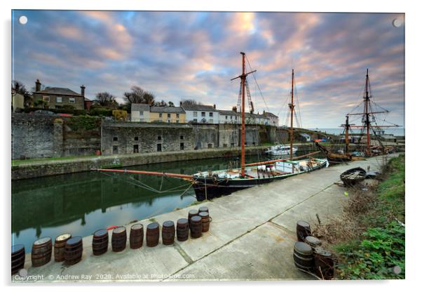 Morning at Chrlestown Dock Acrylic by Andrew Ray