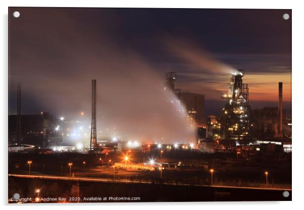 Early evening at Port Talbot Acrylic by Andrew Ray