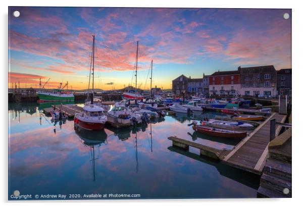 Padstow Harbour at sunrise Acrylic by Andrew Ray