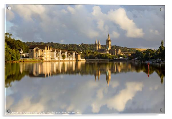 Truro River reflections Acrylic by Andrew Ray