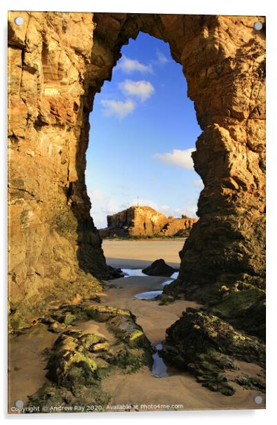 The Arch (Perranporth) Acrylic by Andrew Ray