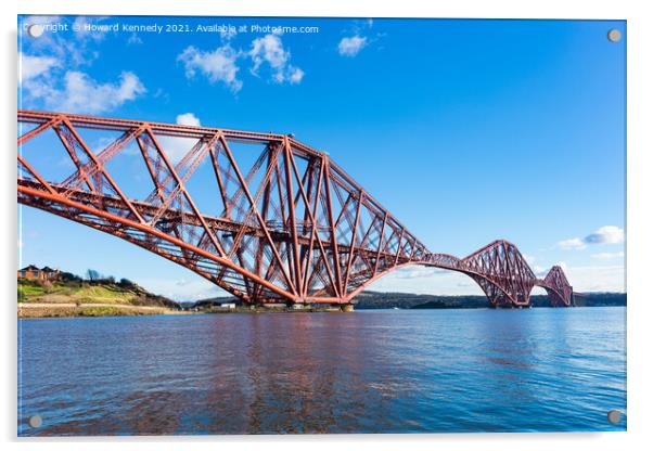 Forth Bridge from North Queensferry Acrylic by Howard Kennedy