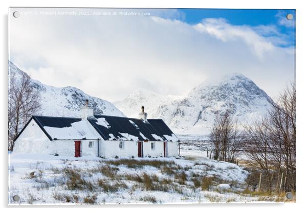 Black Rock Cottage in winter Acrylic by Howard Kennedy