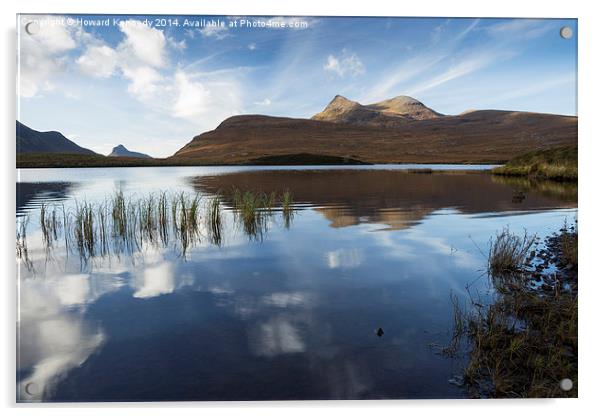 Stac Pollaidh and Cul Mor from Loch an Ais Acrylic by Howard Kennedy