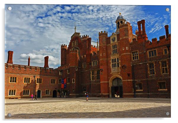 Hampton Court Palace - Base Court Acrylic by Paul Piciu-Horvat