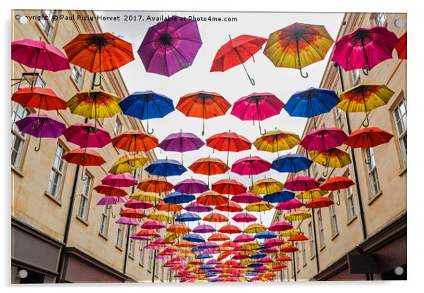 Umbrellas in Bath Acrylic by Paul Piciu-Horvat