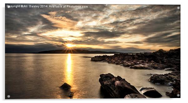  Portencross Sunset  Acrylic by Ali  Daisley