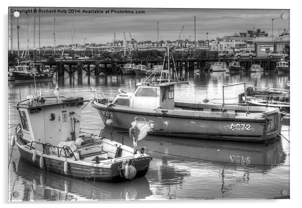  Bridlington Harbor boats Acrylic by Richard Auty
