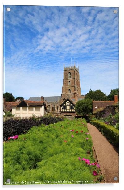 The Historic Town of Dunster Acrylic by Jane Emery