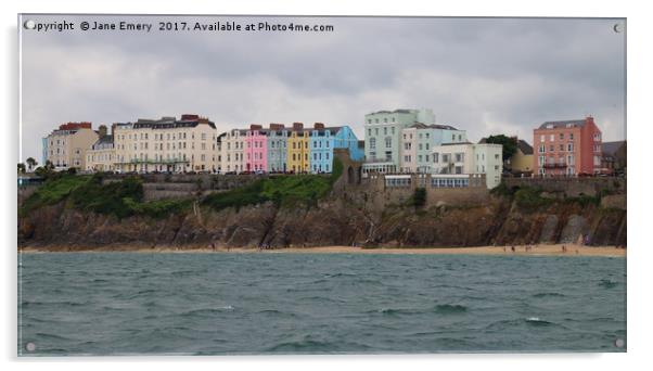 TENBY FROM THE SEA Acrylic by Jane Emery