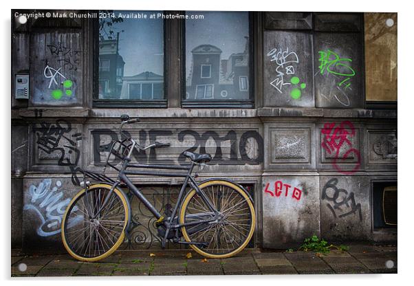  Amsterdam Graffiti Acrylic by Mark Churchill