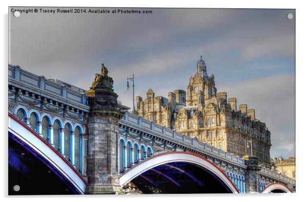  Edinburgh North Bridge Acrylic by Tracey Russell