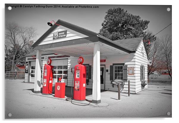  Route 66 Gas Station Acrylic by Carolyn Farthing-Dunn