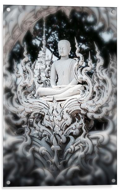  White Buddha  Acrylic by Dave Rowlands