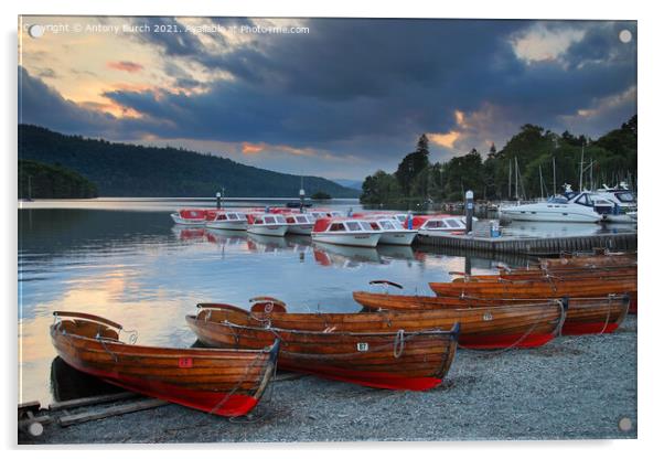 bowness on windermere dark skies Acrylic by Antony Burch