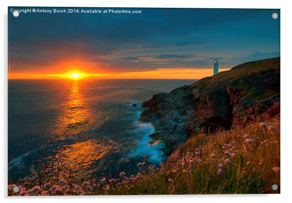  Trevose Head Sunset Acrylic by Antony Burch