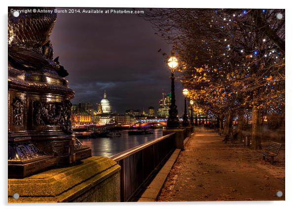  Embankment Lights Acrylic by Antony Burch