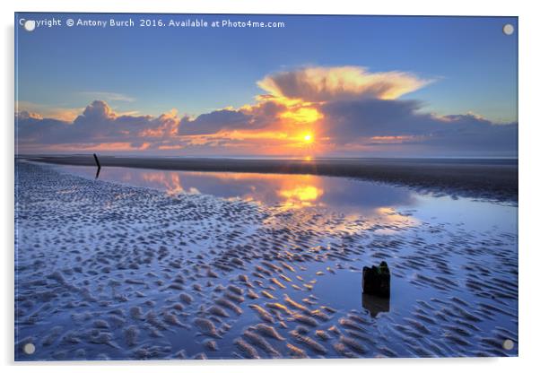 Brancaster Sunset 2 Acrylic by Antony Burch