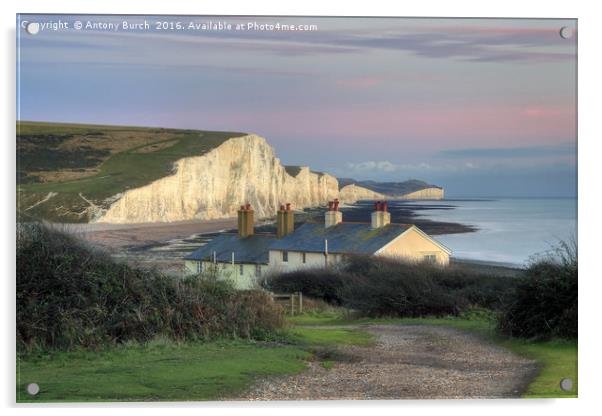 Seaford Head Sunset Acrylic by Antony Burch