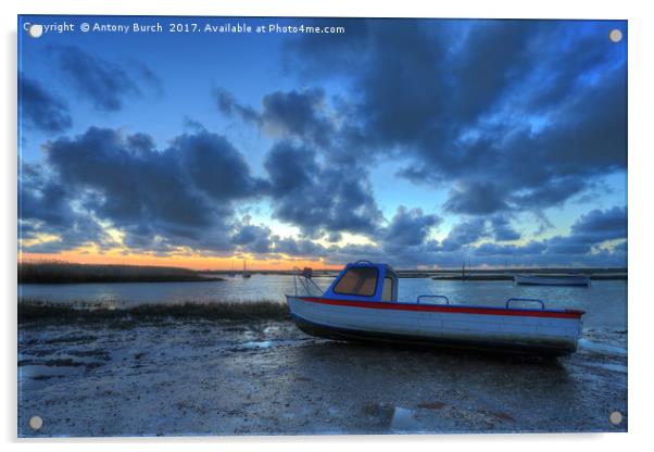 Brancaster Staithe Sunset Acrylic by Antony Burch