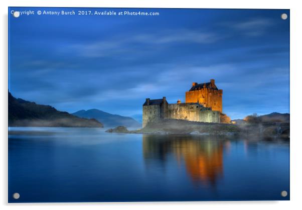 Eilean Donan at Dusk Acrylic by Antony Burch