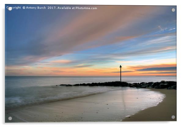 Felixtowe Sunset 3 Acrylic by Antony Burch