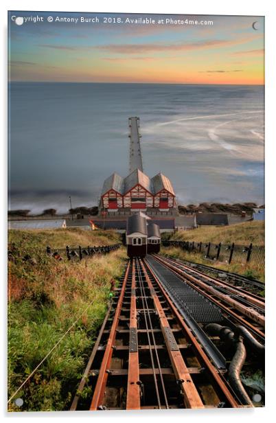 Saltburn on sea pier Acrylic by Antony Burch