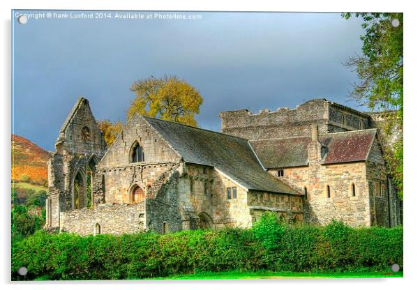  valle crucis abbey Acrylic by frank Luxford