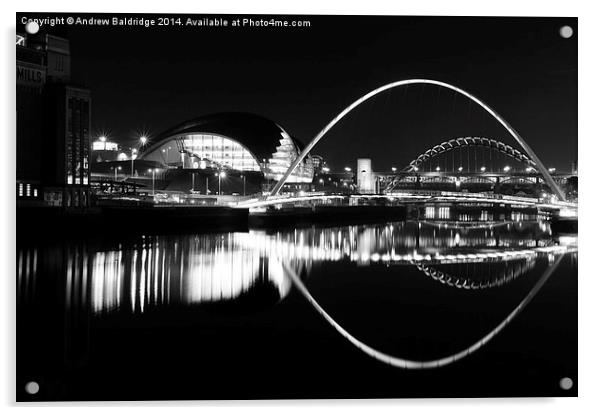  Reflect on the Tyne Acrylic by Andrew Baldridge