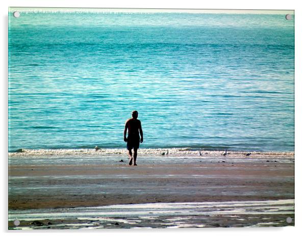  Stroll on the beach Acrylic by Rachael Bufton
