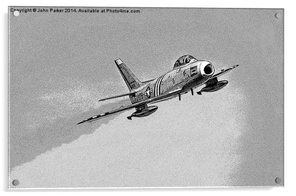 North American F-86A Sabre Acrylic by John Parker