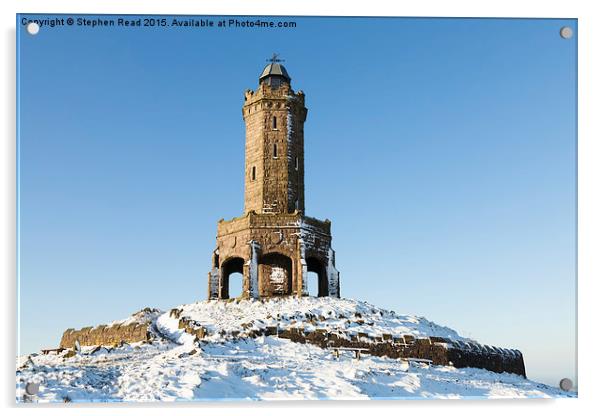 Darwen Tower in the snow Acrylic by Stephen Read