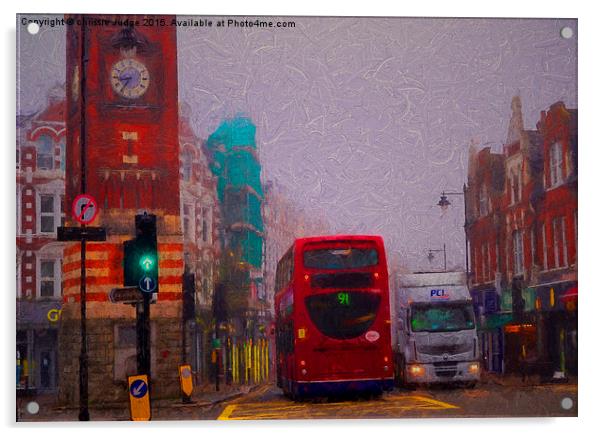  painting of crouch end on a misty autumn monday m Acrylic by Heaven's Gift xxx68