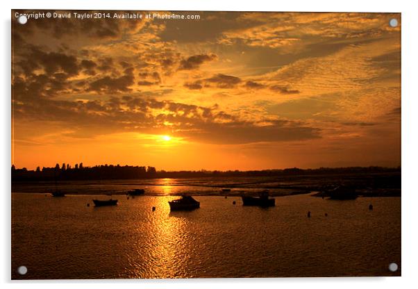  Sunset at Eastney Portsmouth UK Acrylic by David Taylor