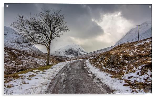  Winter road Acrylic by Jonathon barnett
