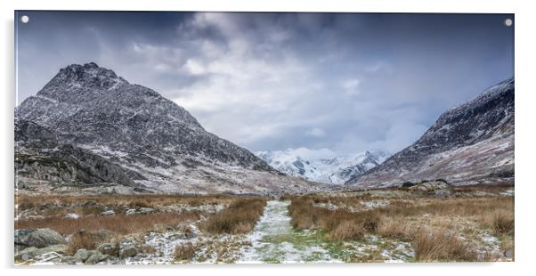 Winter valley Acrylic by Jonathon barnett