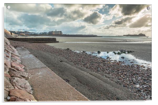 St Helier and Elizabeth Castle Acrylic by Jonathon barnett