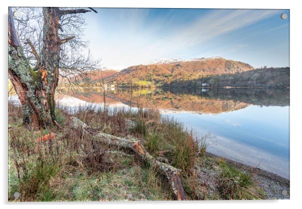 Reflections on Grasmere, Lake District Acrylic by Jonathon barnett