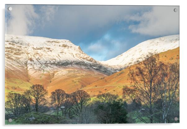 Snowcapped mountains above Grasmere Acrylic by Jonathon barnett