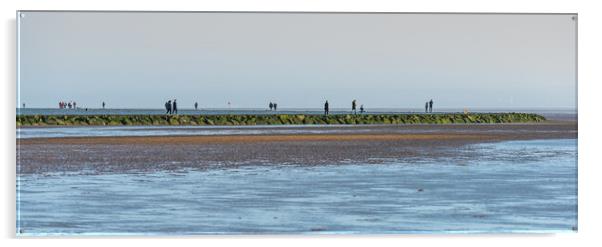 Walking around West Kirby marine lake Acrylic by Jonathon barnett