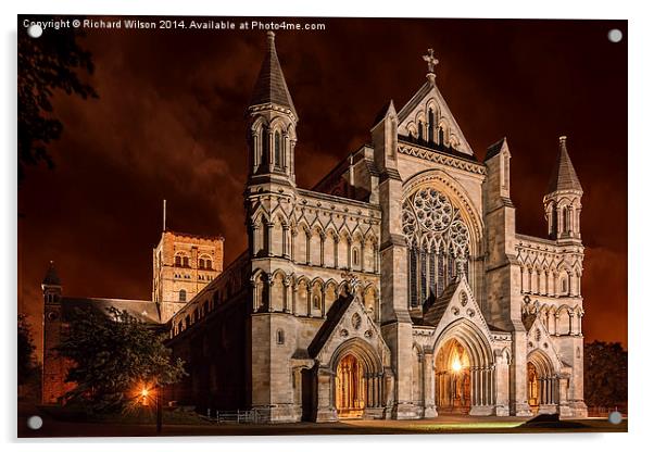 St Albans Cathdral, 10pm Acrylic by Richard Wilson